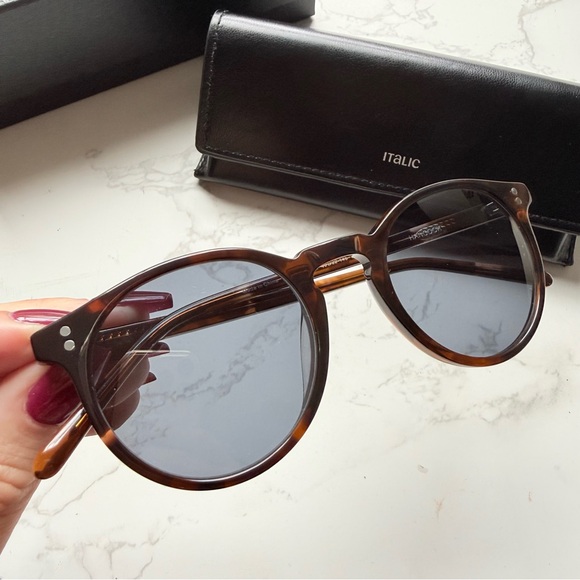 NEW Italic Round Brown Tortoise Sunglasses - Picture 2 of 10